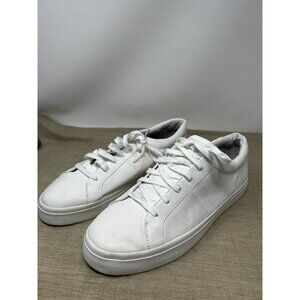 Bershka Man White Leather Lace Up Sneakers Shoes Size 45 US 12
